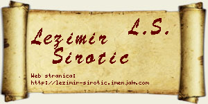 Ležimir Sirotić vizit kartica